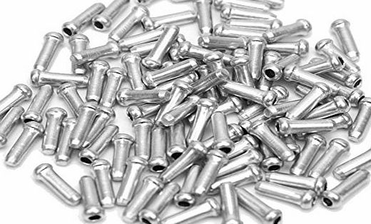 Pinzhi 100 Pcs Alloy Road Mountain Bicycle Bike Brake Cable Cap End Tips Crimp Silver