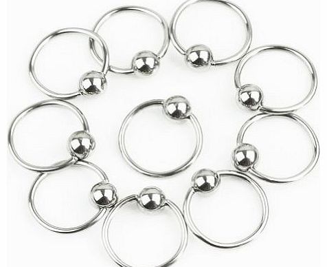 10x Silvery Stainless Steel Round Circle Eyebrow Hoop Nose Lip Ring Bar Piercing