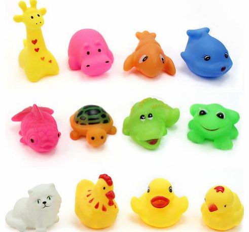 12 pcs/Lot Mixed Different Animal Bath Toys Children Washing Education Toys
