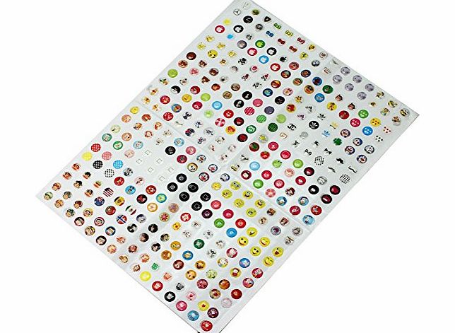Pinzhi 330 Pieces Cute Cartoon Home Button Stickers For iPhone 4 4S 5 5C 5S Practical