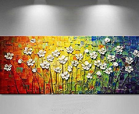 Pinzhi Hand-painted Oil Paintings Modern Abstract Landscape Bright Spring Floral Flowers Wall Art Home Decor Decoration