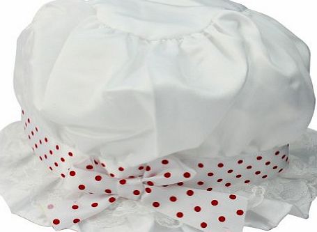Pinzhi Newborn Baby Girl Bowknot Polka Dots Lace Summer Sun Beanie Hat Cap Lovely (White)