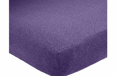 Pinzon Heather Jersey, Violet, Double Fitted Sheet