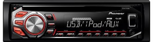 Pioneer DEH-2600Ui RDS CD Tuner with Illuminated Front USB, Aux-In, iPod and iPhone Direct Control