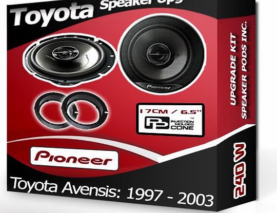 Pioneer Toyota Avensis Front Door Speakers Pioneer car speakers amp; adapter ring pods 240W
