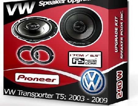 Pioneer VW Transporter T5 Front Door Speakers Pioneer car speakers   adapter pods 240W