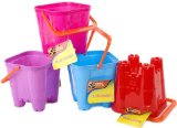Glossy Castle Beach Bucket 6.5` Pastel Colours 4 PER PACK (001015)