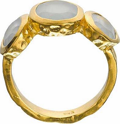 Pip Portley Gold Plated Aqua Chalcedony Trilogy