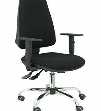 Piqueras y Crespo  Model Elche - Ergonomic office chair with synchro mechanism and adjustable height - Seat and backrest upholstered in fabric BALI, black color - Adjustable armrests - Visco-elastic fo