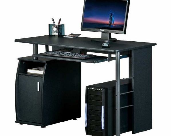 Piranha Trading BLACK COMPUTER DESK with a Cupboard and Shelves by Piranha Trading PC1g