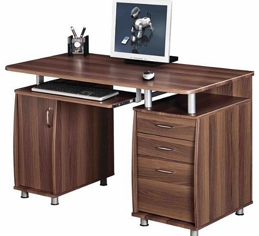 Piranha Trading Limited Piranha PC2w Large Computer Desk with 3 Drawers and a Cabinet