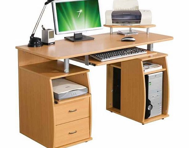 Piranha Trading Limited Piranha PC5b Large Computer Desk with 2 Drawers and 4 Shelves