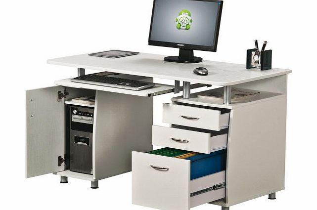 Piranha Trading Piranha PC2s Large Computer Desk with 3 Drawers and a Cabinet