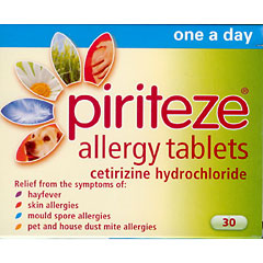 Piriteze allergy tablets 30 Tablets -