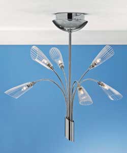 6 Light Chrome Ceiling Fitting