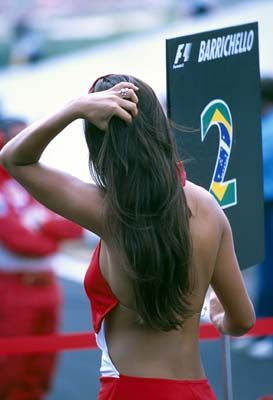 Pit Babes Barrichello Pit Babe 2001 Brazilian Grand Prix Poster - Medium (42cm x 30cm)