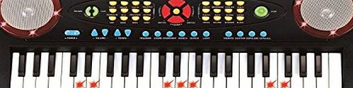Pitchmaster Childrens Flashing lights Training 44 Key Accordion Keyboard with Microphone amp; Power Adaptor