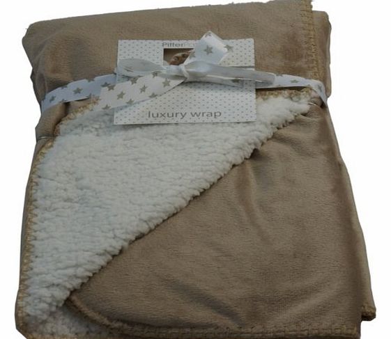 Pitter Patter Baby Blankets 75x75cm 2 Layered Supersoft Sherpa On The Other Side Blanket