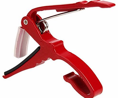 Portable Aluminum Alloy Folk Acoustic Electric Guitar Tune Quick Change Trigger Guitar Capo Key Clamp (Red)