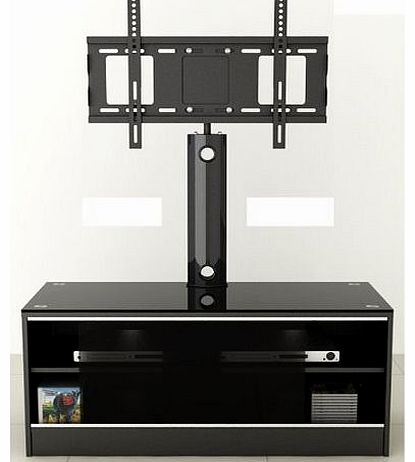 PKL Leisure LED/LCD/Plasma Black Satin Finish MDF TV Stand with TV Mount up to 52``
