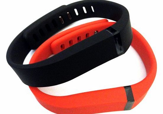 Set Large L 1pc Black 1pc Red (Tangerine) Replacement Bands with Clasps for Fitbit FLEX Only /No tracker/ Wireless Activity Bracelet Sport Wristband Fit Bit Flex Bracelet Sport Arm Band Armband