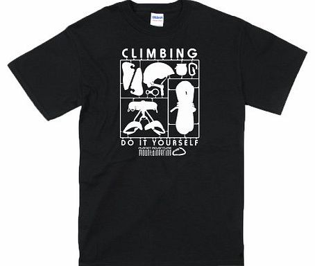 Rock Climbing DIY Plastic Model Kit Mens T-Shirt - Black - S