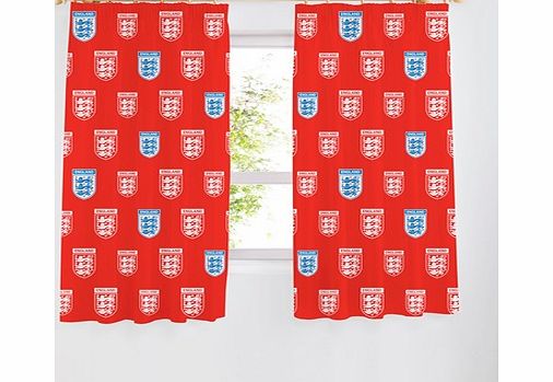 Planet Zap Character House England FA Crest Curtains 54 inch - Red ENGCUR062A
