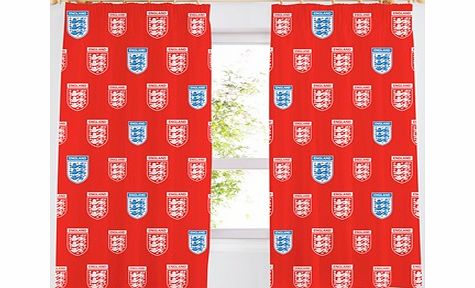 Planet Zap Character House England FA Crest Curtains 72 inch - Red ENGCUR062B