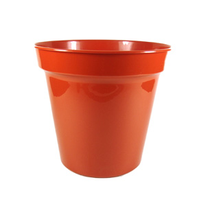 plastic Glossy Plant Pot Terracotta 41cm