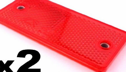 Plastic Reflectors 2x Red E-Approved Rectangular Reflectors for Trailers Caravan Gateposts - FREE FIRST CLASS UK POSTAGE!