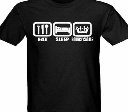 Plastic Revolution Eat Sleep Bouncy Castle Unisex Tshirt (Large)