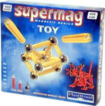 Plastwood Supermag Magnetic Toy - 102 Piece Set