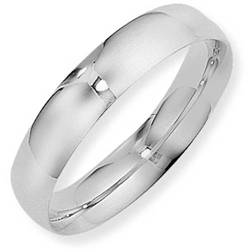 Platinum Essentials 5mm Court Shape Band Ring Wedding Ring In Platinum