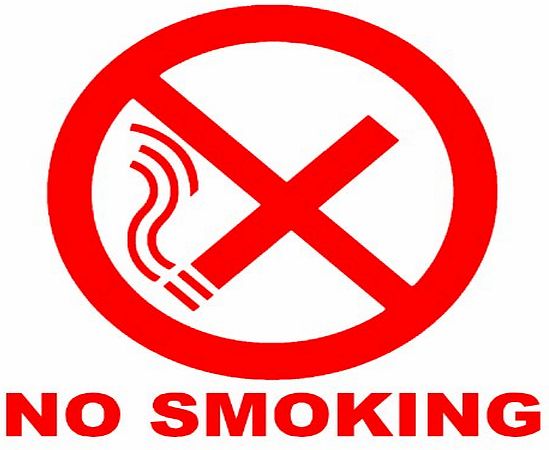 Platinum Place 6 x No Smoking-Red on White with Text,External Self Adhesive Warning Stickers-Bottle Logo-Health and Safety Sign