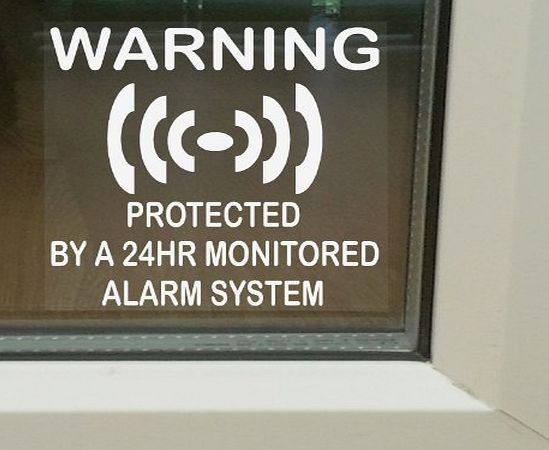 6 x Protected by a 24hr Monitored Alarm System Stickers for Windows-Security Warning Signs for House, Flat, Business,Office,Shop,Property-Self Adhesive Vinyl Sign