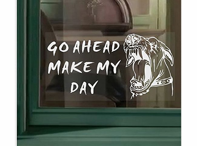 Platinum Place Go Ahead Make My Day-WINDOW-Guard Dog Security Self Adhesive Vinyl-Warning Sign-Home or Business Sign