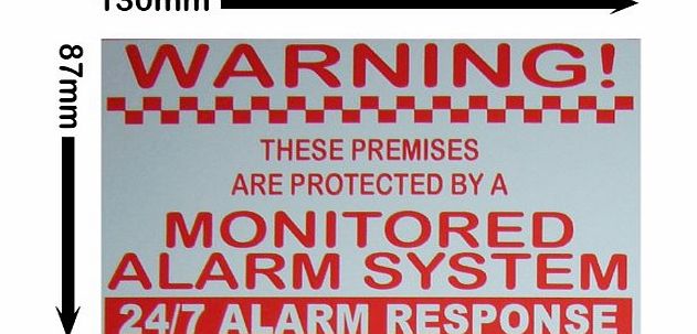 Monitored Alarm System Stickers - 24hr Security Warning Signs for Home, House, Flat, Business, Property-Self Adhesive Vinyl Sign