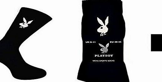 Playboy 12 pairs of Mens Playboy-Bunny Logo Official licensed Black
