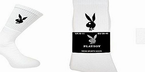 Playboy 12 pairs of Mens Playboy-Bunny Logo Official licensed White