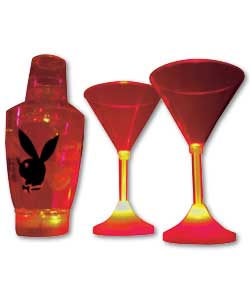 Playboy Flashing Cocktail/Glasses Set