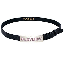Playboy Glitter Logo Leather Belt