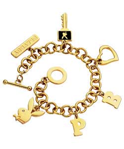Playboy Gold Coloured Multi Charm Bracelet
