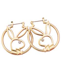 Gold Coloured Stone Set Hoop Earrings