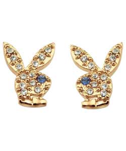 playboy Gold Plated Diamante Studs