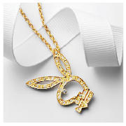 Playboy Gold Tone Crystal Encrusted Cut Out