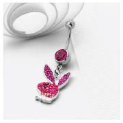 Graduated Pink Crystal Belly Bar
