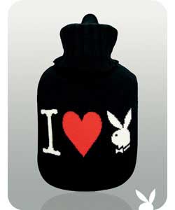 playboy I Heart Hot Water Bottle Black