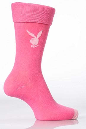 Playboy Ladies 1 Pair Playboy Bunny Head Design Ankle Sock In 4 Colours Blue