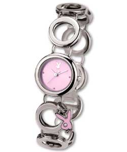 Playboy Ladies Charm Bracelet Watch