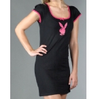Playboy Womens Bunny Nightie Black/Cerise
